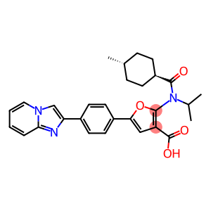 3-Furancarboxylic  acid,  5-(4-imidazo[1,2-a]pyridin-2-ylphenyl)-2-[[(trans-4-methylcyclohexyl)carbonyl](1-methylethyl)amino]-