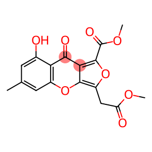 9H-Furo[3,4-b][1]benzopyran-3-acetic acid, 8-hydroxy-1-(methoxycarbonyl)-6-methyl-9-oxo-, methyl ester