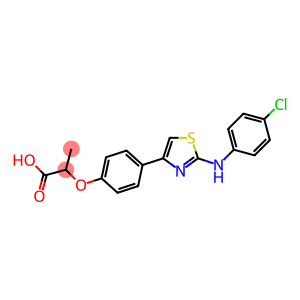 2-[4-[2-[(4-chlorophenyl)amino]-1,3-thiazol-4-yl]phenoxy]propanoic aci d
