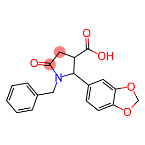 2-(1,3-BENZODIOXOL-5-YL)-5-OXO-1-(PHENYLMETHYL)-3-PYRROLIDINECARBOXYLIC ACID