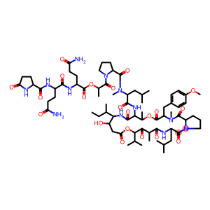 N-(5-Oxo-L-Pro-L-Gln-L-Gln-L-Lac-L-Pro-N-methyl-D-Leu-)cyclo[L-Thr*-[(3S,4R)-3-hydroxy-4-[(S)-1-methylpropyl]-γAbu-]-[(2S,4S)-4-hydroxy*-2,5-dimethyl-3-oxohexanoyl]-L-Leu-L-Pro-N,O-dimethyl-L-Tyr-]