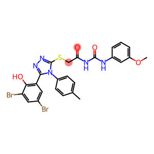 Acetamide, 2-[[5-(3,5-dibromo-2-hydroxyphenyl)-4-(4-methylphenyl)-4H-1,2,4-triazol-3-yl]thio]-N-[[(3-methoxyphenyl)amino]carbonyl]-