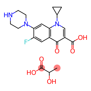 1-Cyclopropyl-6-fluoro-1,4-dihydro-4-oxo-7-(1-piperazinyl)-3-quinolinecarboxylic acid lactate