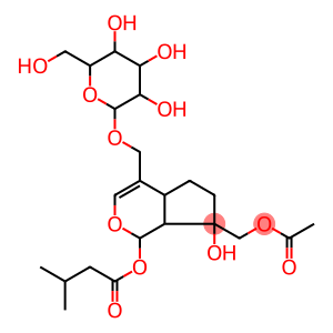 (-)-[(1S)-7α-Acetyloxymethyl-1,4aα,5,6,7,7aα-hexahydro-7β-hydroxy-1α-(3-methyl-1-oxobutoxy)cyclopenta[c]pyran-4-yl]methyl β-D-allopyranoside