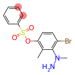 Phenol, 4-bromo-3-(1-methylhydrazino)methyl-, benzenesulfonate (ester)