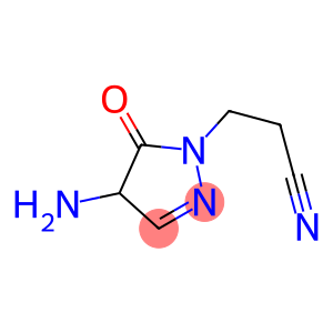 2-Pyrazoline-1-propionitrile,  4-amino-5-oxo-  (6CI)