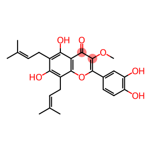 2-(3,4-dihydroxyphenyl)-5,7-dihydroxy-3-methoxy-6,8-bis(3-methylbut-2-en-1-yl)-4H-chromen-4-one