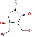 Valeric acid, 5-bromo-3-(hydroxymethyl)-2,4-dioxo-, gamma-lactone (6CI)