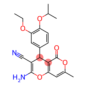 2-amino-4-(3-ethoxy-4-isopropoxyphenyl)-7-methyl-5-oxo-4H,5H-pyrano[4,3-b]pyran-3-carbonitrile