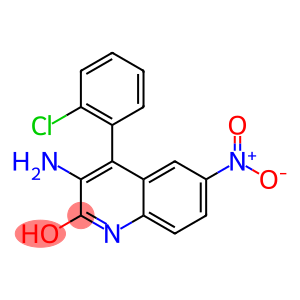 3-amino-4-(2-chlorophenyl)-6-nitrocarbostyril