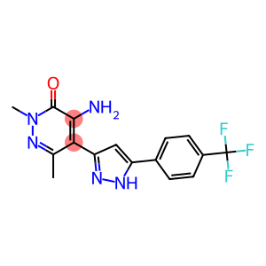 4-amino-2,6-dimethyl-5-{5-[4-(trifluoromethyl)phenyl]-1H-pyrazol-3-yl}-2,3-dihydropyridazin-3-one