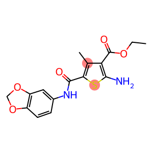 2-AMINO-5-(BENZO[1,3]DIOXOL-5-YLCARBAMOYL)-4-METHYL-THIOPHENE-3-CARBOXYLIC ACID ETHYL ESTER