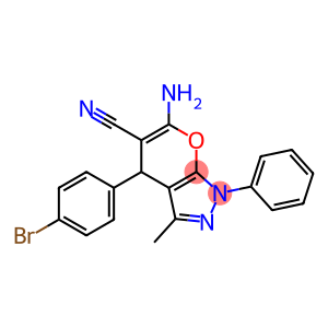 6-amino-4-(4-bromophenyl)-3-methyl-1-phenyl-1,4-dihydropyrano[2,3-c]pyrazole-5-carbonitrile