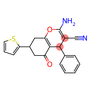 2-amino-5-oxo-4-phenyl-7-(2-thienyl)-5,6,7,8-tetrahydro-4H-chromene-3-carbonitrile