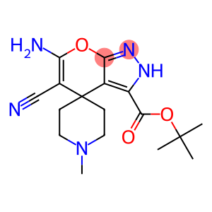 6-amino-5-cyano-2,4-dihydro-1'-methyl-3-tert-butoxycarbonylspiro[pyrano[2,3-c]pyrazole-4,4'-piperidine]