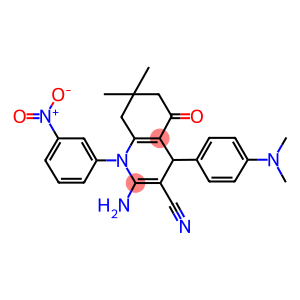 2-amino-4-[4-(dimethylamino)phenyl]-1-{3-nitrophenyl}-7,7-dimethyl-5-oxo-1,4,5,6,7,8-hexahydroquinoline-3-carbonitrile