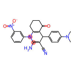 2-amino-4-[4-(dimethylamino)phenyl]-1-{3-nitrophenyl}-5-oxo-1,4,5,6,7,8-hexahydro-3-quinolinecarbonitrile