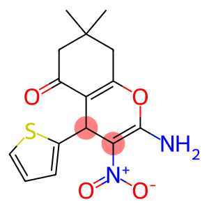 2-amino-3-nitro-7,7-dimethyl-4-(2-thienyl)-4,6,7,8-tetrahydro-5H-chromen-5-one