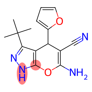 6-amino-3-tert-butyl-4-(2-furyl)-1,4-dihydropyrano[2,3-c]pyrazole-5-carbonitrile