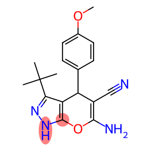 6-amino-3-tert-butyl-4-(4-methoxyphenyl)-1,4-dihydropyrano[2,3-c]pyrazole-5-carbonitrile