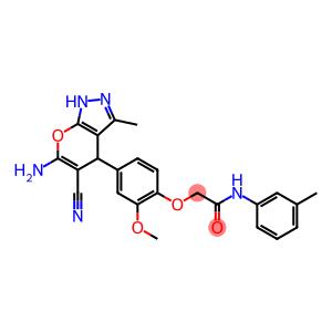 2-[4-(6-amino-5-cyano-3-methyl-1,4-dihydropyrano[2,3-c]pyrazol-4-yl)-2-methoxyphenoxy]-N-(3-methylphenyl)acetamide