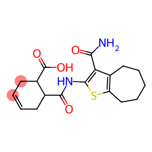 6-({[3-(aminocarbonyl)-5,6,7,8-tetrahydro-4H-cyclohepta[b]thien-2-yl]amino}carbonyl)-3-cyclohexene-1-carboxylic acid