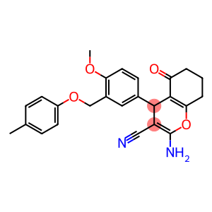 2-amino-4-{4-methoxy-3-[(4-methylphenoxy)methyl]phenyl}-5-oxo-5,6,7,8-tetrahydro-4H-chromene-3-carbonitrile