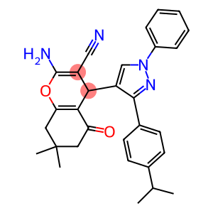 2-amino-4-[3-(4-isopropylphenyl)-1-phenyl-1H-pyrazol-4-yl]-7,7-dimethyl-5-oxo-5,6,7,8-tetrahydro-4H-chromene-3-carbonitrile