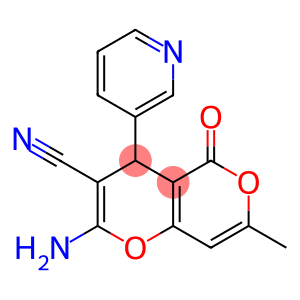 2-amino-7-methyl-5-oxo-4-(3-pyridinyl)-4H,5H-pyrano[4,3-b]pyran-3-carbonitrile