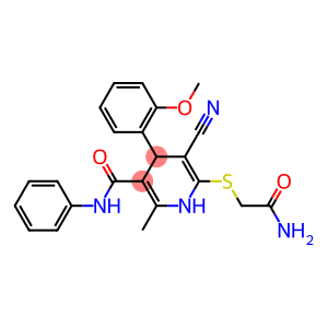 6-[(2-amino-2-oxoethyl)sulfanyl]-5-cyano-4-(2-methoxyphenyl)-2-methyl-N-phenyl-1,4-dihydro-3-pyridinecarboxamide