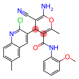 6-amino-4-(2-chloro-6-methylquinolin-3-yl)-5-cyano-2-methyl-N-[2-(methyloxy)phenyl]-4H-pyran-3-carboxamide