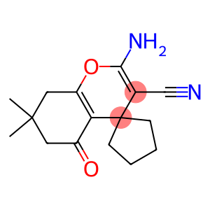 2-amino-3-cyano-7,7-dimethyl-5-oxo-5,6,7,8-tetrahydrospiro[4H-chromene-4,1'-cyclopentane]