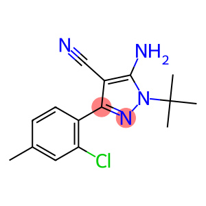 5-amino-1-tert-butyl-3-(2-chloro-4-methylphenyl)-1H-pyrazole-4-carbonitrile