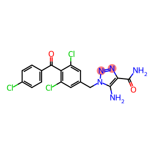 5-AMINO-1-[[3,5-DICHLORO-4-(4-CHLOROBENZOYL)-PHENYL]METHYL]-1H-1,2,3-TRAZOLE-4-CARBOXAMIDE