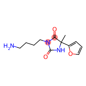 3-(4-aminobutyl)-5-(furan-2-yl)-5-methylimidazolidine-2,4-dione