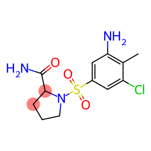 1-[(3-amino-5-chloro-4-methylbenzene)sulfonyl]pyrrolidine-2-carboxamide