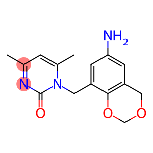 1-[(6-amino-2,4-dihydro-1,3-benzodioxin-8-yl)methyl]-4,6-dimethyl-1,2-dihydropyrimidin-2-one