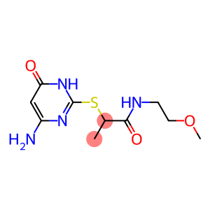 2-[(4-amino-6-oxo-1,6-dihydropyrimidin-2-yl)sulfanyl]-N-(2-methoxyethyl)propanamide