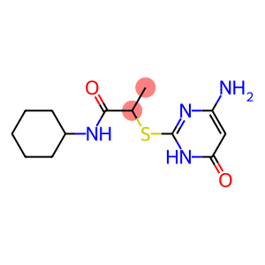 2-[(4-amino-6-oxo-1,6-dihydropyrimidin-2-yl)sulfanyl]-N-cyclohexylpropanamide