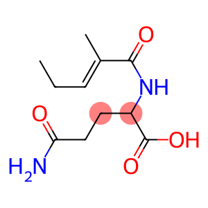 5-amino-2-{[(2E)-2-methylpent-2-enoyl]amino}-5-oxopentanoic acid