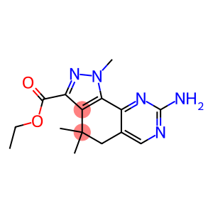 8-Amino-1,4,4-trimethyl-4,5-dihydro-1H-1,2,7,9-tetraaza-cyclopenta[a]naphthalene-3-carboxylic acid ethyl ester