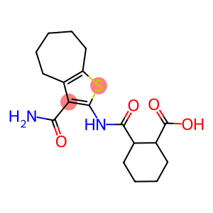 2-({[3-(aminocarbonyl)-5,6,7,8-tetrahydro-4H-cyclohepta[b]thien-2-yl]amino}carbonyl)cyclohexanecarboxylic acid