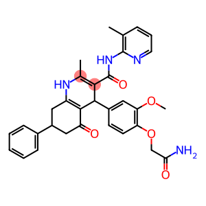 4-[4-(2-amino-2-oxoethoxy)-3-methoxyphenyl]-2-methyl-N-(3-methyl-2-pyridinyl)-5-oxo-7-phenyl-1,4,5,6,7,8-hexahydro-3-quinolinecarboxamide