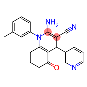 2-amino-1-(3-methylphenyl)-5-oxo-4-pyridin-3-yl-1,4,5,6,7,8-hexahydroquinoline-3-carbonitrile