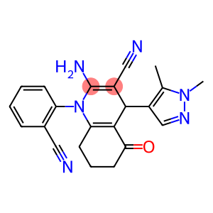 2-amino-1-(2-cyanophenyl)-4-(1,5-dimethyl-1H-pyrazol-4-yl)-5-oxo-1,4,5,6,7,8-hexahydro-3-quinolinecarbonitrile