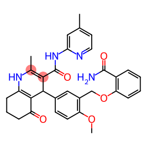 4-(3-{[2-(aminocarbonyl)phenoxy]methyl}-4-methoxyphenyl)-2-methyl-N-(4-methylpyridin-2-yl)-5-oxo-1,4,5,6,7,8-hexahydroquinoline-3-carboxamide