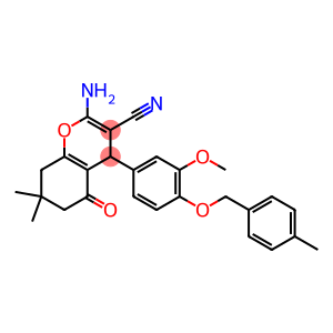 2-amino-4-{3-methoxy-4-[(4-methylbenzyl)oxy]phenyl}-7,7-dimethyl-5-oxo-5,6,7,8-tetrahydro-4H-chromene-3-carbonitrile