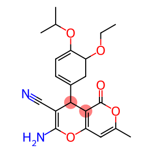 2-amino-4-(5-ethoxy-4-isopropoxy-1,3-cyclohexadienyl)-7-methyl-5-oxo-4H,5H-pyrano[4,3-b]pyran-3-carbonitrile