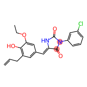 5-(3-allyl-5-ethoxy-4-hydroxybenzylidene)-3-(3-chlorophenyl)-2,4-imidazolidinedione