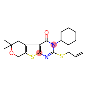 2-(allylsulfanyl)-3-cyclohexyl-6,6-dimethyl-3,5,6,8-tetrahydro-4H-pyrano[4',3':4,5]thieno[2,3-d]pyrimidin-4-one